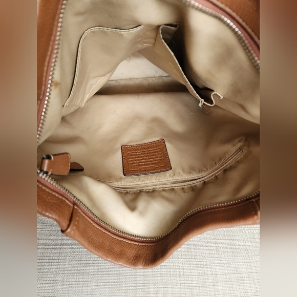 Coach Park Hobo Brown Pebbled Leather Shoulder Bag Large - Picture 6 of 8